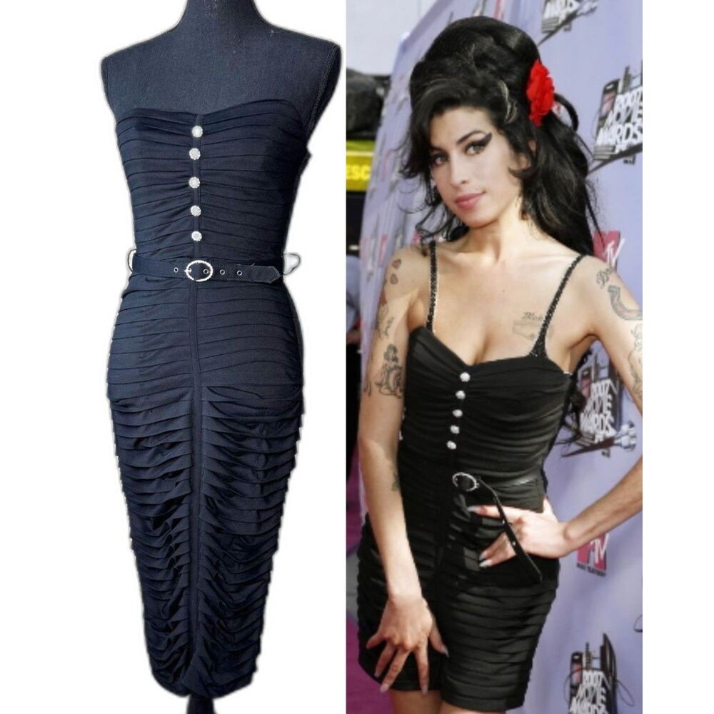 Size 6 VTG Betsey Johnson ruched wiggle dress ASO Amy Winehouse 10522